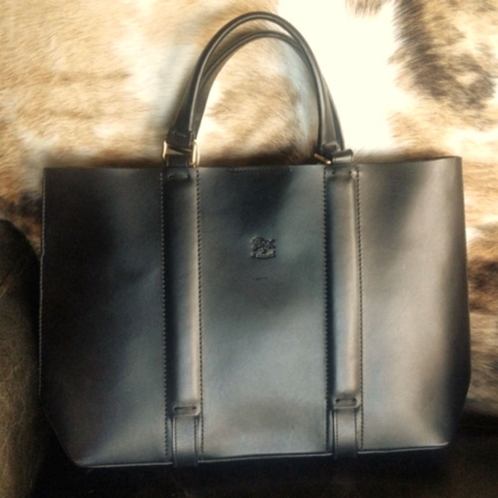IL BISONTE Rare Italian Leather Satchel/ Tote Bag